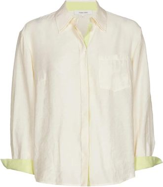 Marie Méro Overhemden, Dames, Beige, 3Xl, Ecru Modal Blouse met Knoopsluiting