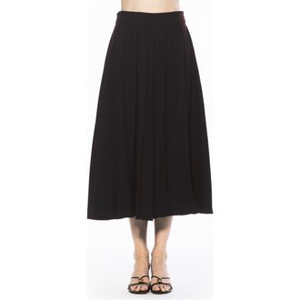 Alexia Admor Oren Pleated Midi Skirt in Black at Nordstrom Rack, Size 10
