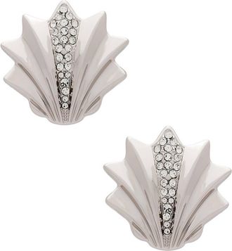 Julietta Womens Metal Shell Earrings In Silver