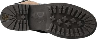 Dolce & Gabbana Mens Black Leather Brown Shearling Boots Elastane