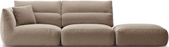 CXL by Christian Lacroix 4-Sitzer Designer Sofa Maurie mit Ottomane - Strukturstoff Chenille Sand