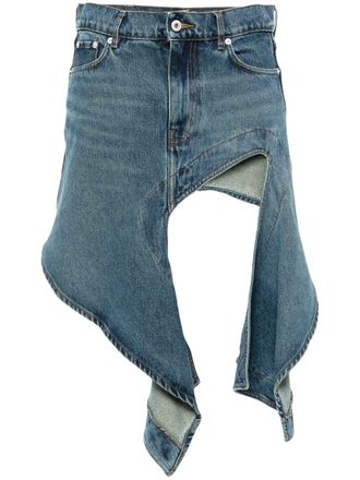 Y / Project Minigonna denim con cut-out - Blu