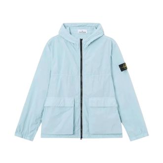 Stone Island Light Jackets, male, Blue, Size: 2XL Nylon Smerigliato-TC Short Parka