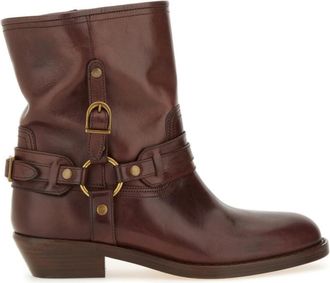 Isabel Marant Brown Solid Leather Boots