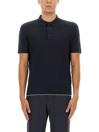 HUGO BOSS Seide und Baumwolle geflochtenes Poloshirt