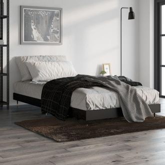 vidaXL Estructura De Cama Madera De Ingenier&iacute;a Negra 90x200 Cm Vidaxl