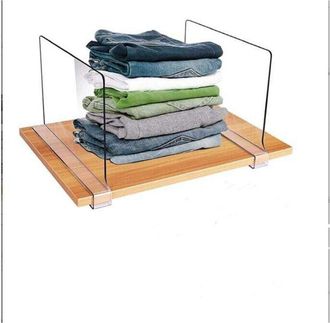 OEM 2 Separadores De Estantes De Acr&iacute;lico Transparente, Organizadores De Ropa Ajustables, Organizador Transparente Para Almacenamiento, Armario De Madera,