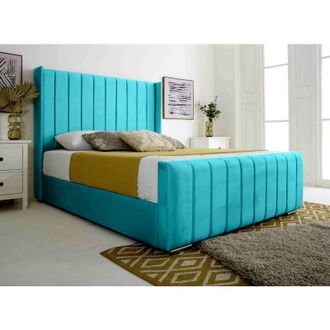 Casa Majestique Teal Plush Velvet Single Bed Frame
