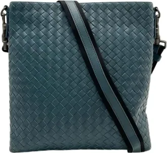 Bottega Veneta Pre-owned Cross Body Bags, male, Green, Size: ONE SIZE Pre-owned Intrecciato Shoulder Bag