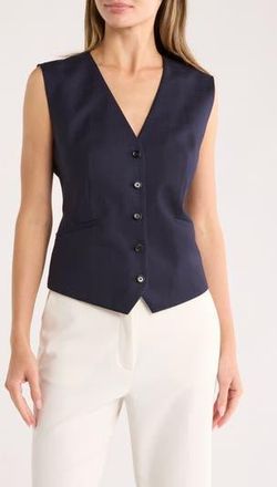 BOSS Janero Virgin Wool Vest in Dark Blue at Nordstrom Rack, Size 16