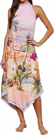 L'agence Elise Cover-Up Dress In Light Pink Multi Postcard Print