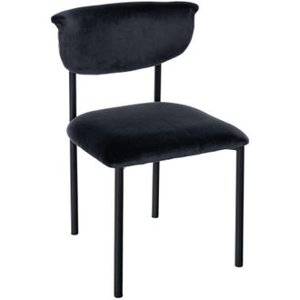 Clp Silla De Comedor De Terciopelo Gambell Negro