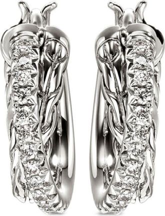 John Hardy JH Essential diamond hoop earrings - women - White Diamond/Sterling Silver - One Size