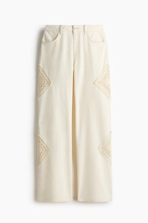 H&M Hose mit Details im H&auml;kellook - Hellbeige