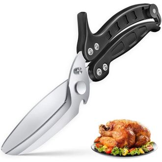 OEM Tijeras De Cocina Multifuncionales De Acero Inoxidable Con Hoja Dentada Con Resorte Para Cortar Pollo, Pescado, Huesos Y Carne - Herramienta Robusta -