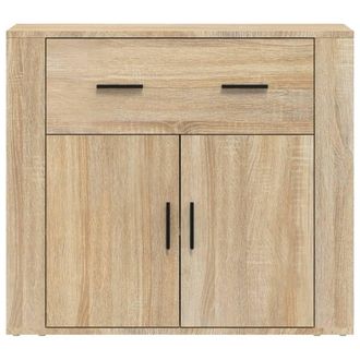 Berkfield Home Sideboard Sonoma Oak 80x33x70 cm Engineered Wood in Beige | Size: 80 x 33 x 70 cm