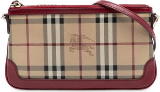 Burberry 2000-2017 Haymarket Check Coated Canvas Peyton crossbody bag - Marrone