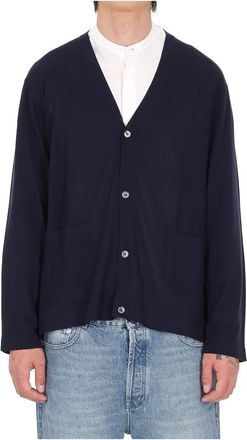 Officine G&eacute;n&eacute;rale Mike Cardigan - Heren - Vesten - Blauw - S - Wol - Truien & Vesten