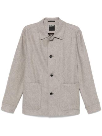 Ermenegildo Zegna Alpe shirt jacket - men - Cupro/Wool - 52 - Grey