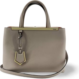 Fendi 2Jours Leather Gray Leather Handbag (Pre-Owned)