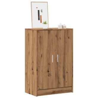 Berkfield Home Shoe Cabinet Artisan Oak 60x35x92 cm Engineered Wood in Brown | Size: 60 x 35 x 92 cm
