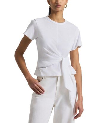 Derek Lam Sono Jersey Tie Front T-Shirt