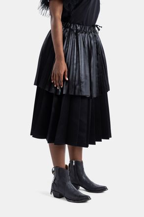 Comme Des Gar&ccedil;ons Womens Black Tiered Pleated Skirt