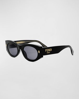Fendi Roma Acetate Shield Sunglasses