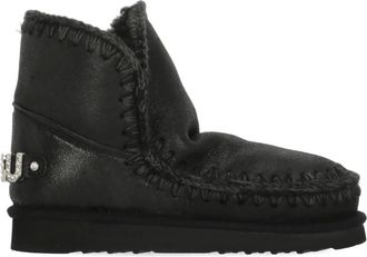 Mou Eskimo 18 Rhinestone Logo Booties - Dames - Winterlaarzen - Zwart - 38 EU - Wol - Schoenen