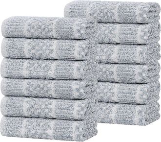 Superior Set Of 12 Naples Medium Weight Solid Washcloths