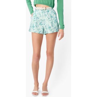 Cami NYC Ravi High Waist Linen Shorts in Climbing Hydrangea at Nordstrom, Size X-Small