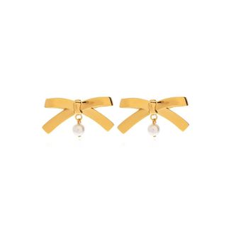 Moschino Boogvormige oorbellen - Dames - Oorbellen - Geel - ONE Size - Accessoires