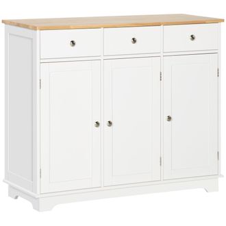 HOMCOM Modern Sideboard Buffet Cabinet with Storage Cabinets and Drawers White | TJ Hughes