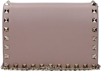 Valentino Garavani Damens Rockstud Umh&auml;ngetasche aus rosa/staubrosa Leder