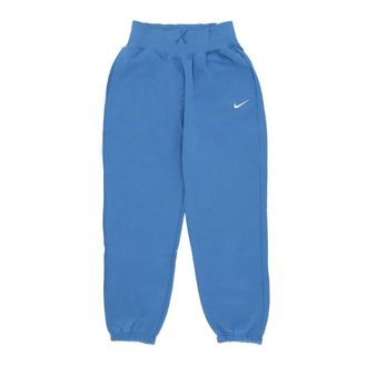 Nike Hoge Taille Oversized Fleece Trainingsbroeken - Dames - Trainingsbroeken - Blauw - L - Fitness