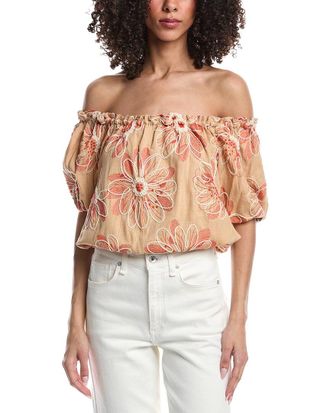 Ramy Brook Lana Linen-Blend Top