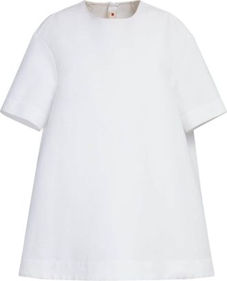 Marni short-sleeve cotton minidress - women - Cotton - 40 - White
