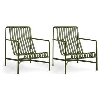 HAY Palissade Lounge Chair High, olive (2er-Set)