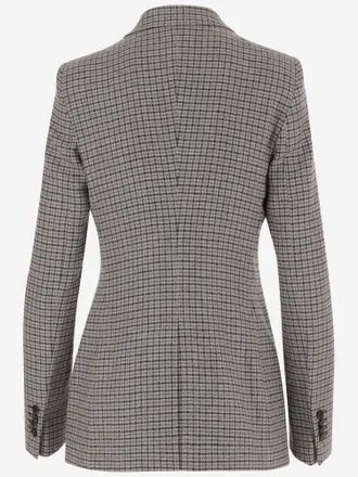 Tagliatore Womens Jacket Wool-Blend Double-Breasted Grey