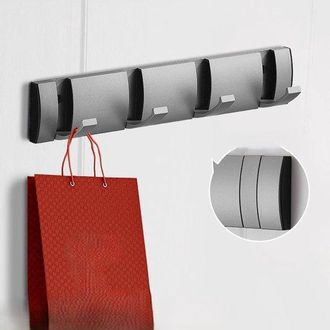 OEM Perchero De Pared, Puerta Flotante, Perchas De Aluminio Que Ahorran Espacio, Ba&ntilde;o, Sombreros, Toallas, Negro Plateado, 3 Ganchos
