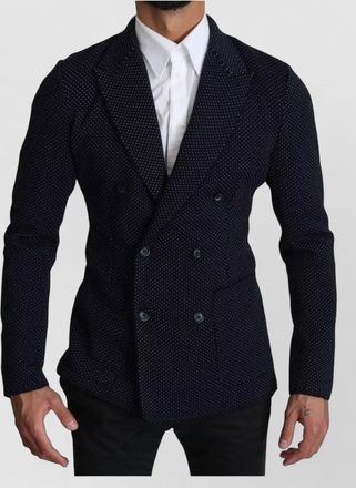 Dolce & Gabbana silk blend dotted double-breasted blazer