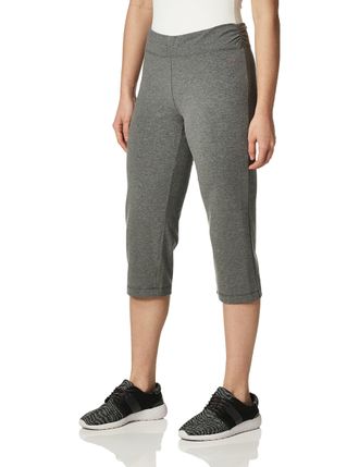 Danskin Womens Essential Sleek Fit Crop Pant Yoga, Charcoal Grey Heather, Medium