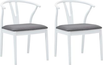 vidaXL Silla De Comedor 2 Uds. Madera De Caucho S&oacute;lido Y Gris Vidaxl