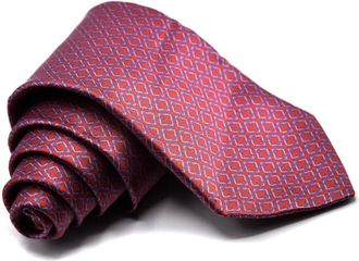 Castangia Zijden stropdas met geometrisch patroon - Roze