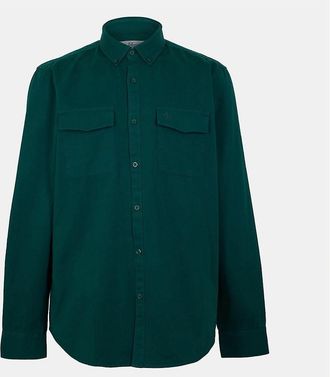 Original Penguin Mens Regular Fit Long Sleeve Shirt - Green - Size: Regular/36