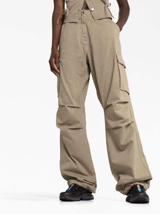Coperni Womens Wide Leg Cargo Trousers - Sage Green Cotton - Size EU 42 (Womens)