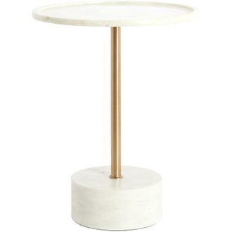 Light & Living Mesa Auxiliar Light & Living Civita De Piedra Con M&aacute;rmol Y Bronce