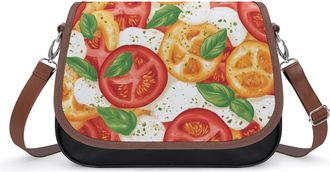 Generic Mexican Pizza Ingredients Tomatoes Small Womens Crossbody Bags Shoulder Handbag with Adjustable Strap for Travel