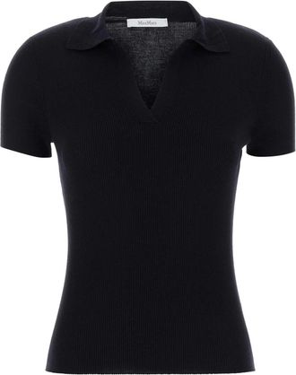 Max Mara Midnight Blue Wool Albero Polo Shirt