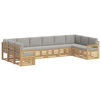 vidaXL Conjunto De Sof&aacute;s De Exterior 7 Uds. Blanco Y Gris Claro Vidaxl